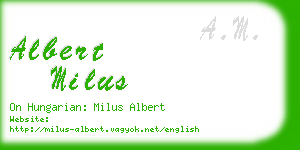 albert milus business card